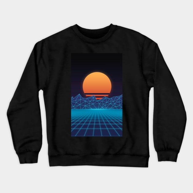 Outrun sunrise Crewneck Sweatshirt by Kiboune